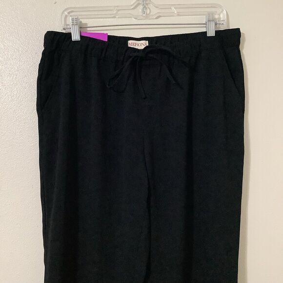 NWT Merona Black Minimalist Closet Staple Minimalism High Mid Rise Joggers M - Picture 2 of 7